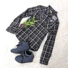 柔らか生地❗️【ディズニー ユニクロ】コラボ レディースフランネル長袖シャツ