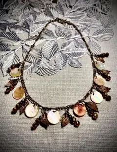 135handmadeエレガントネックレス マザーオブパールシェルビーズ