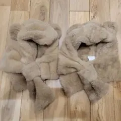 【新品未使用】3COINS クマ耳付きファー風マフラー　2点セット