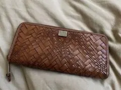 COLE HAAN コールハン ブラウンレザー編み込み長財布 ④
