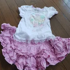 メゾピアノ　半袖　ヒラヒラスカート　二点　90.95