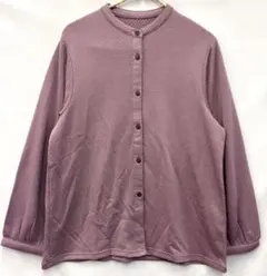 前開きカットカーディガン　パープル