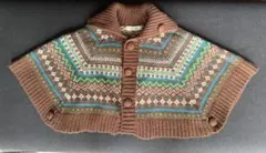 Seraph ノルディック柄ニットポンチョ　80〜95