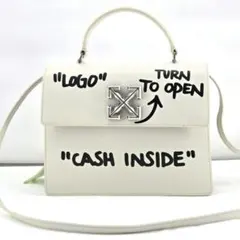 極美品 オフホワイト ショルダーバッグ Cash Inside グラフィティロゴ 
