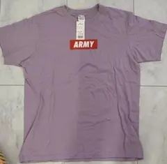 ARMY ボックスロゴ Tシャツ パープル Lサイズ 半袖 新品 未使用