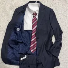 極美品　beams F スーツ　セットアップ　ストライプ　ネイビー　46サイズ