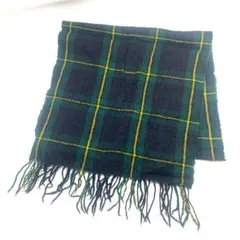 Y512-154 ポロラルフローレン メリノウール チェック マフラー グリーン