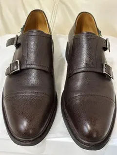 パラブーツ　ダークブラウン ダブルモンクストラップシューズ