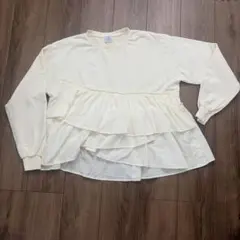 coen ピグメントフリルドッキング裏毛プルオーバー M