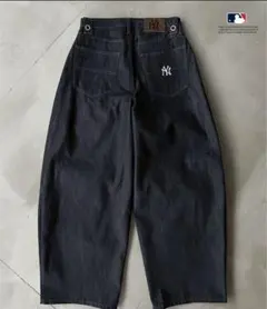 Perushu × MLB コラボリジットデニムパンツ