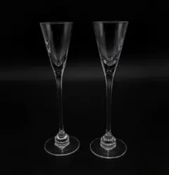 【シェリーグラス】シェリーグラス リキュールグラス 2脚セット Vライン 美品