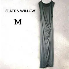 SLATE & WILLOW ノースリーブカットソーワンピース オリーブ