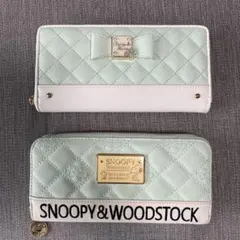 SNOOPY ミントグリーン 財布とミントグリーン長財布２つセットで