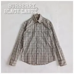 バーバリー ブラック レーベル 長袖シャツ ボタンダウンシャツ チェック柄