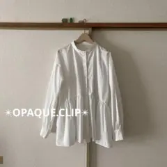 OPAQUE.CLIPオペークドットクリップぺプラム白ブラウス