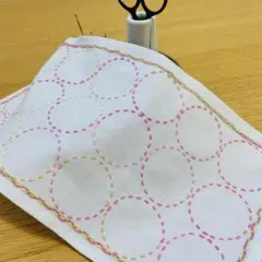 刺し子　ミニ花ふきん