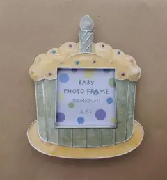 ベビー　１歳　 ケーキ型　フォトフレーム 50x50mm