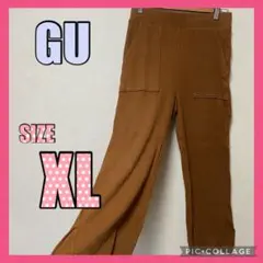 GU ブラウン スリットガウチョパンツ XL