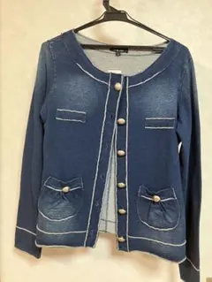 ダークブルー ボタン付きジャケット Lサイズ