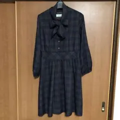 新品☆Anatelier アナトリエ　チェックのワンピース ブラウン&パープル