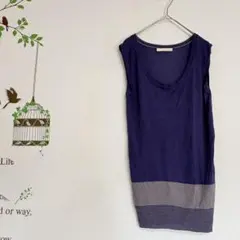 gallardagalante /ノースリーブ ニット 薄手ニット パープル F