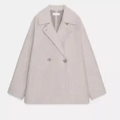 ZARAソフトダブルブレストコート　ライトベージュLサイズ