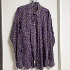 未使用】ETRO エトロ Italy シャツ ブラウス ペーズリー ① 黒・紫