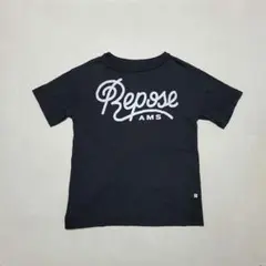 【used】REPOSE AMS　6y　リポーズアムズ　tシャツ　ロゴ　黒のサムネイル