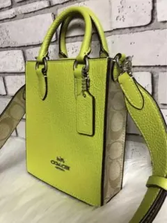 COACH デンプシー トート 22 シグネチャー 2way グリーン - メルカリ