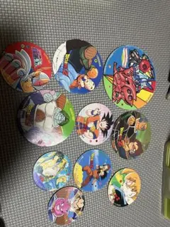 当時物】ドラゴンボールZ 丸メンコ 18枚セット 孫悟空 ベジータ レトロ
