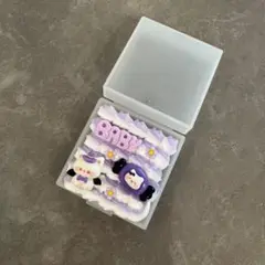 ホイップデコ 小物ケース 紫 ネコ スクエアケース