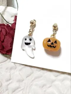 再販♡ハロウィンおばけとかぼちゃピアス
