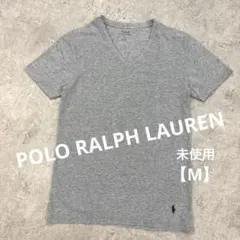 未使用/POLO RALPH LAUREN Vネック Tシャツ　グレー【M】