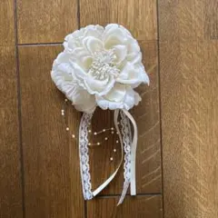 コサージュ　お花　レース　パール　入園式　入学式　セレモニー　結婚式　パーティー