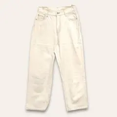 【グレイル】ハイウエストデニム　ストレート　ワイド　つぶつぶ　生成り　L　美品