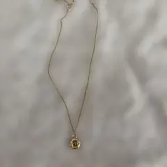 ディオール　ゴールドペンダントネックレス　ストーン　ロゴ　アクセサリー