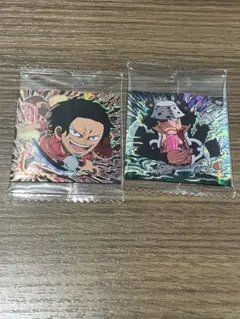 ワンピース ウエハース　シール ゴール・D・ロジャー♥️バーソロミュー・くま