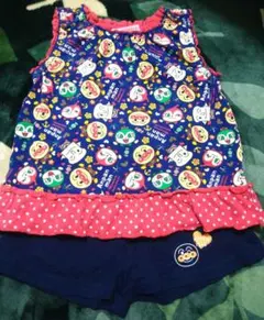 あんぱんマン 90　ノースリーブシャツ・ショートパンツセット