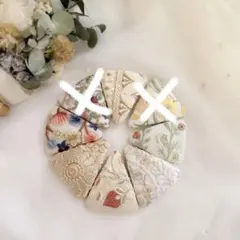 インド刺繍リボン　三角ヘアピン　在庫処分SALE！ホワイト系