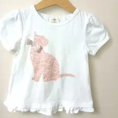 センスオブワンダー 猫と花柄プリント80 Tシャツ カットソー ホワイトのサムネイル