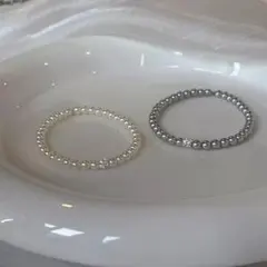 パールとジルコニアのブレスレット　フリーサイズ