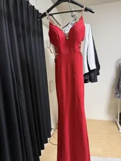 う*ぴ様 IRMAロングドレス キャバドレス レッド ビジュー - メルカリ