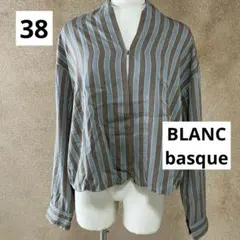 美品◇BLANC basque◇ブランバスク◇ストライプブラウス◇38のサムネイル