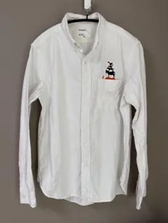 美品！インヘリット　ブレーメンの音楽隊刺繍　ボタンダウンシャツ　長袖　白　40