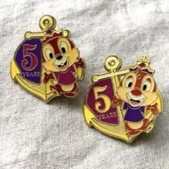 東京ディズニーシー 5周年 チップとデール ピンバッジ 2個セット