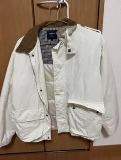 BEAMS HEART ブルゾン ホワイト コーデュロイ襟