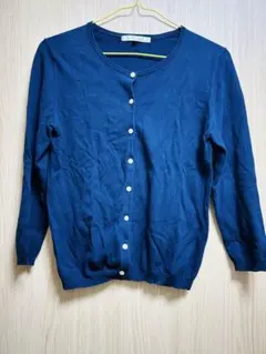 カーディガン　7分丈　ネイビー