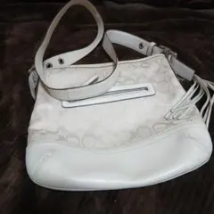 美品 COACH ワンショルダー サコッシュ シグネチャー キャンバス レザー
