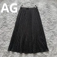 【美品】AG by aquagirl ドット柄プリーツロングスカート S黒のサムネイル