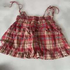 チェック柄フリルビスチェ